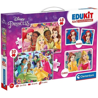 Clementoni EDUKIT 4 в 1 Пъзел + Игри Disney Princess (1012341F)