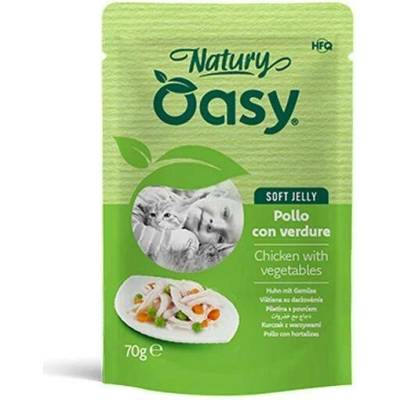 Oasy Cat Natury Soft Jelly Adult Kuřecí filety se zeleninou v želé 70 g