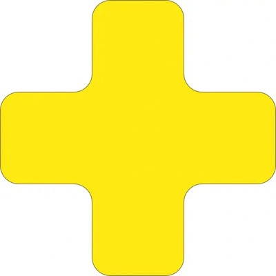 Samolepicí značení umístění palet WT-7110, tvar ''X'' – polykarbonát, žlutá, 150×150×50 mm, balení 25 ks