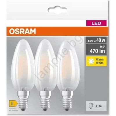 OSRAM К-кт 3x LED Крушка B40 E14/4W/230V 2700K - Osram (P227233)