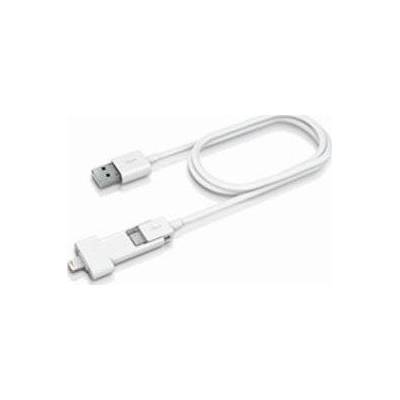 Innergie IN-ADP-121 USB-A - microUSB, + Lightning, 0,8m, bílý