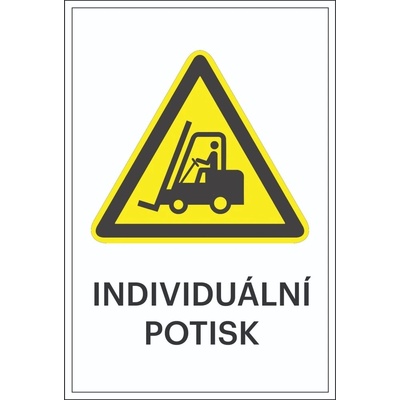 Varovné značení, vysokozdvižné vozíky, s možností individuálního textu – hliníkový kompozit, 300×450 mm
