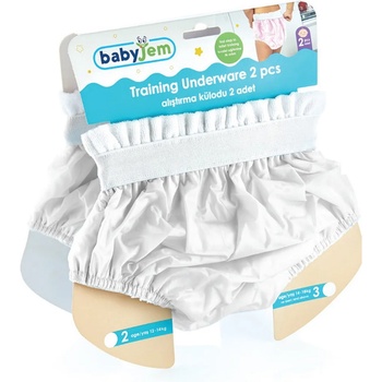 BabyJem Тренировъчни гащи BabyJem - 2 броя, 2 г, бели (155)