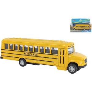 Mikro 2-Play Traffic училищен автобус американски 14см метален обратен ход (520486)