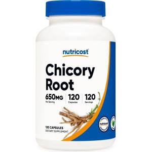 Nutricost Kорен от цикория - При диабет и нарушено храносмилане, 650 mg, 120 капсули Nutricost (71406 (298101) NC)