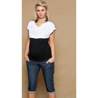 Be MaaMaa těhotenské jeans 3/4 granátové