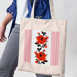 Art gift Пазарска чанта - Българска роза