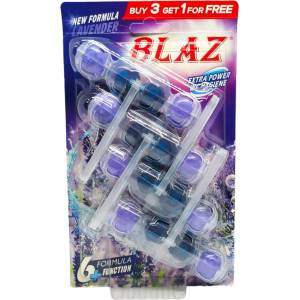  Blaz ароматизатор за тоалетна чиния, Синя вода, 4 броя, Лавандула