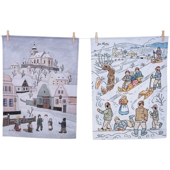 Matějovský JOSEF LADA Zima a zimné zábavy 50x60 cm 2ks