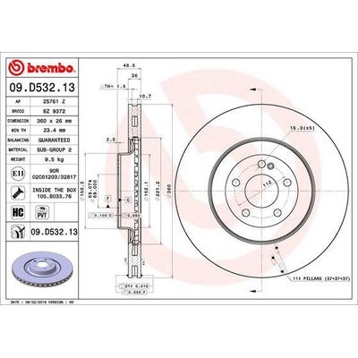 Brzdový kotúč BREMBO 09.D532.13
