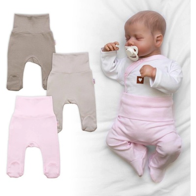 Baby Nellys Rostoucí výhodná sada 3x polodupačky pro miminko Nature modrá béžová taupe