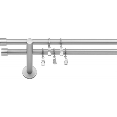 Dekodum Dvouřadá moderní garnýž Luna 19 mm matný chrom 260 cm