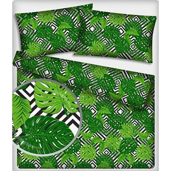 Bavlnená látka 481, vzor zelené listy, metráž 160 cm