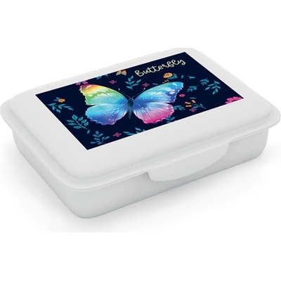 Oxybag Box na desiatu s priehradkou Motýľ 2 s kvetmi