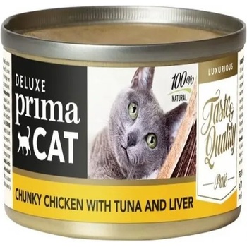 Prima Pet Premium Prima Cat Deluxe Chunky Chicken with Tuna and Liver - с пилешко, риба тон и дроб 80 гр