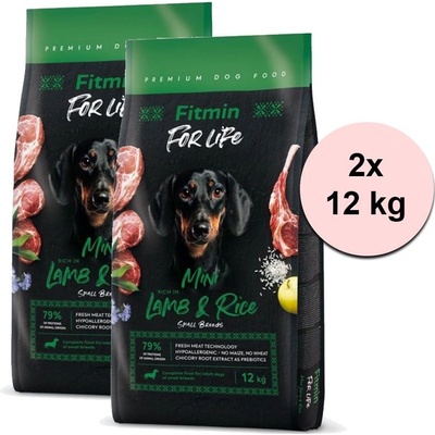 Fitmin For Life Dog Lamb & Rice Mini 2 x 12 kg