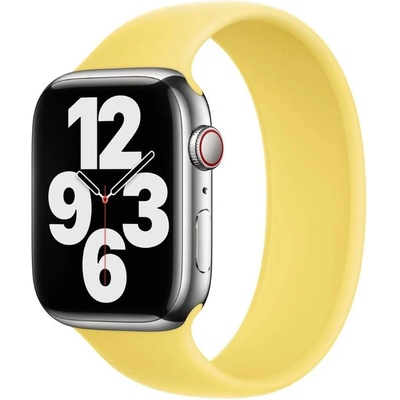Apple Оригинална силиконова каишка за Apple Watch 44мм, 45мм, 46мм, Ultra, Ultra 2, Ultra 3 49 - Apple Lemon Zest Solo Loop Band Size 9 (разопакован) (MN403ZM/A)