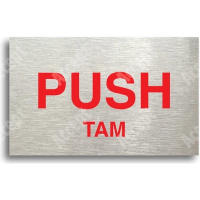 ACCEPT Tabulka SEM - TAM - typ 17 (80 x 50 mm) - stříbrná tabulka - barevný tisk bez rámečku