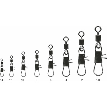 Mistrall karabínka s obratlíkom Rolling Swivel veľ.4 14 kg 10 ks