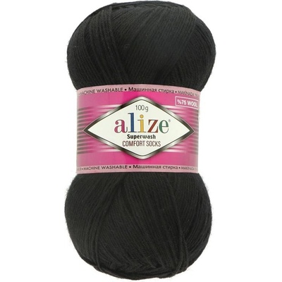 Alize Superwash Comfort Sock 100 čierna 60