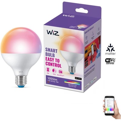 WiZ LED RGB Stmívatelná žárovka G95 E27/11W/230V 2200-6500K Wi-Fi WI0141
