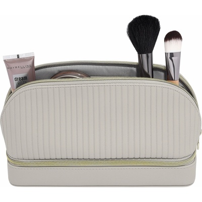 Stackers kosmetický kufřík s prostorem na šperky a se zrcátkem béžový – Zboží Mobilmania