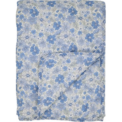 Chic Antique Prešívaný prehoz Aix Flowers/Sky Blue 130 × 180 cm