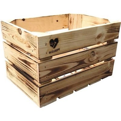 Buildify Drevená debna opálená 34 x 23 x 21 cm
