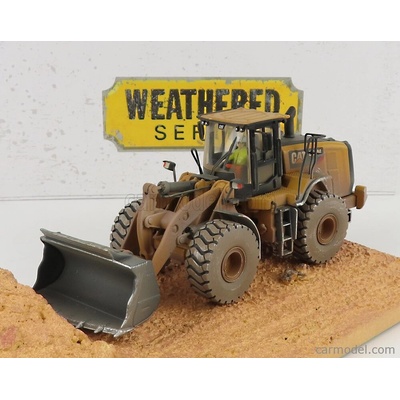 Dm-models Caterpillar Ruspa Gommata Scraper Tractor Weathered Medium Wheel Loader Žlutá Černá 1:50