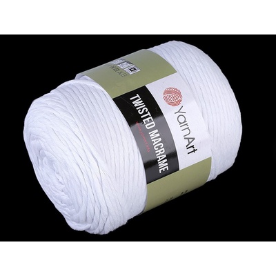 Pletací příze Twisted Macrame 500 g rozčesávací, střední, 1 (751) bílá