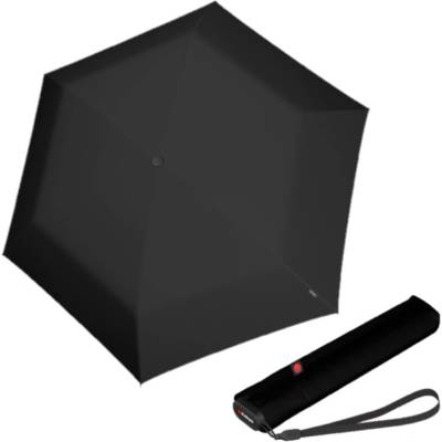 Knirps US.050 black lehký dámský skládací plochý deštník černý