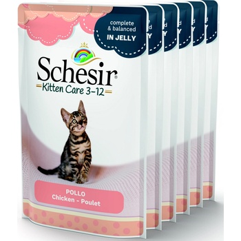 Schesir Cat Jelly kitten kuracie filety 6 x 85 g