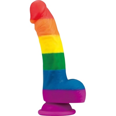 Lovetoy Prider realistický silikonový dildo 19 cm duhový