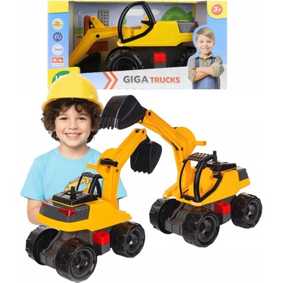 Bagr Lena Giga Trucks Bagger Pro 02141 63 cm, černo-žlutý