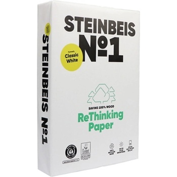 STEINBEIS Хартия Steinbeis No. 1 Classic White ReThinking Paper, A4, 80 g/m2, 500 страници, 100% рециклирана, 5 пакета (8024A80S)