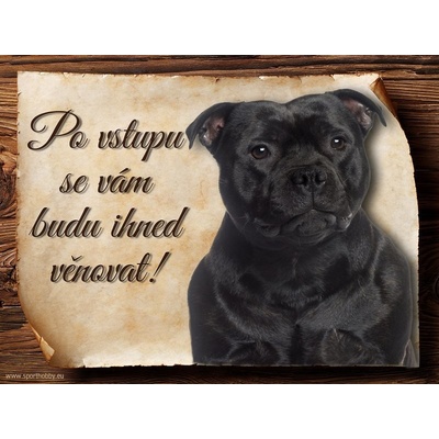 Sport hobby Cedulka Americký stafordšírský teriér Vstupte 20 x 15 cm