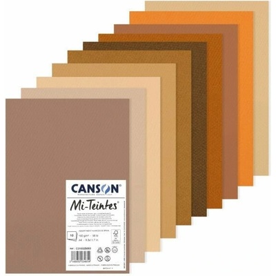 Mi-Teintes listy A3 10listů 160g Brown Tones