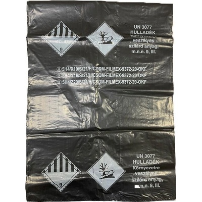 Сертифицирана торба за събиране на отпадъци ADR рециклиран PE barcas 95 x125 cm 60mc черна 8814 (8814)