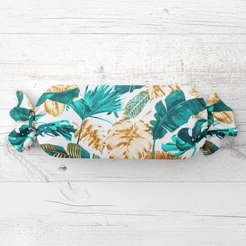 Biante Vankúš valec bonbon Sandra SA-245 Zelené a zlaté tropické listy 15x60