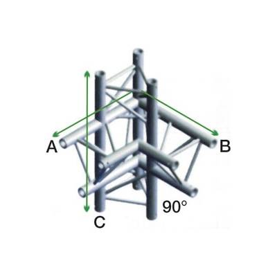 Showtec FT30-014 90 Degrees Corner + Up/Down Right Incl. Connectors