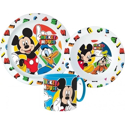Stor Detská sada plastového riadu Disney Mickey Mouse s hrnčekom 3 diely