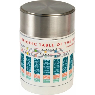 Rex London Krémová v striebornej farbe termoska na jedlo detská 450 ml Periodic Table