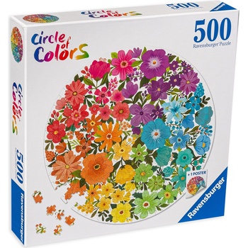 Ravensburger Кръгъл пъзел Ravensburger от 500 части - Цветя (17167)