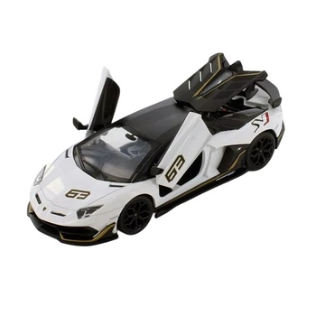 Метална кола Lamborghini Aventador SVJ R8 мащаб 1: 32 със светлини и звуци, Pull back-механизъм 68472