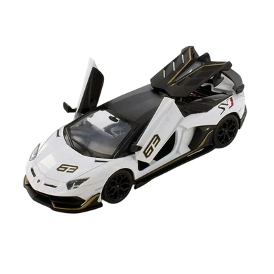 Метална кола Lamborghini Aventador SVJ R8 мащаб 1: 32 със светлини и звуци, Pull back-механизъм 68472