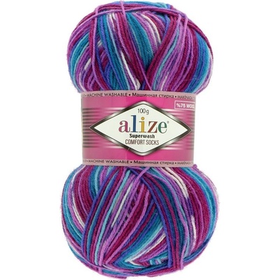 Alize Superwash Comfort Sock 100 tyrkysovo fialová 4412