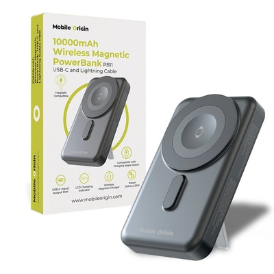 Mobile Origin безжична магнитна PowerBank 10000mAh, USB-C и Lightning (MO-WMP-PB11)