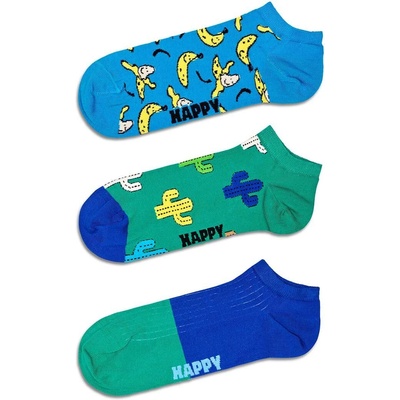 Happy Socks Чорапи Happy Socks Banana Low Socks (3 чифта) в синьо (P000976)