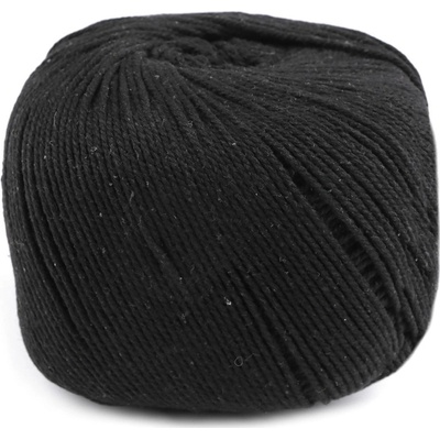 Bavlněná příze macrame Ø2-2,5 mm rozčesávací, střední, 10 černá