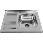 Inter Ceramic Кухненска мивка I8060A 20 R, Inter Ceramic, неръждаема стомана, десен плот, 80x60см (8060A-20R) Мивка за вграждане